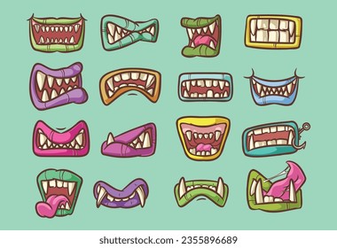 Monster mouth illustration, file vector editable