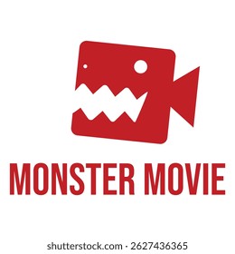 monster movie flat minimalist logo design