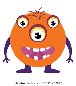 
monster with multiple eyes and big screaming mouth, argus panoptes flat icon 

