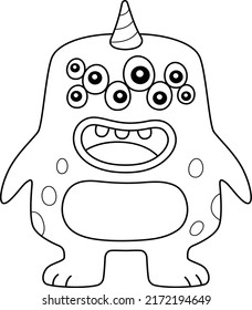 Monster Multiple Eyes Coloring Page Kids Stock Vector (Royalty Free ...