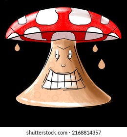 Monster mushroom character vector design illustrator