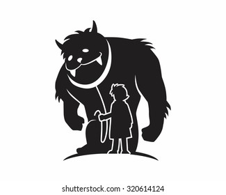 monster ogre pet silhouette cartoon character 3