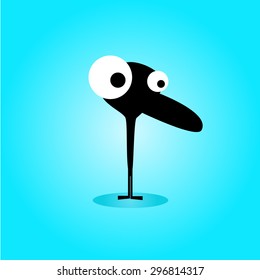 monster on blue backround