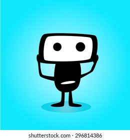monster on blue backround