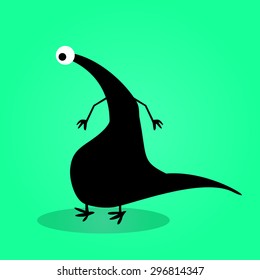 monster on green backround 