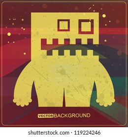 Monster on grunge background