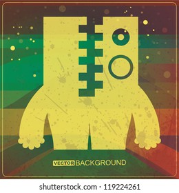 Monster on grunge background