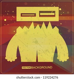 Monster on grunge background
