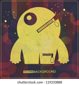 Monster on grunge background