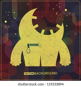 Monster on grunge background