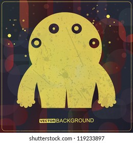 Monster on grunge background