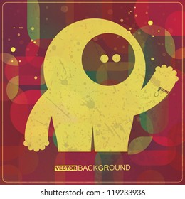 Monster on grunge background