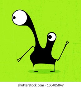 Monster on grunge background