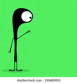Monster on grunge background