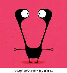 Monster on grunge background