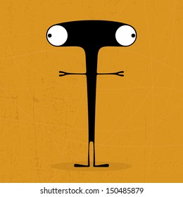 Monster on grunge background