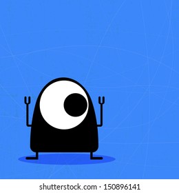 Monster on grunge background