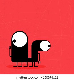 Monster on grunge background