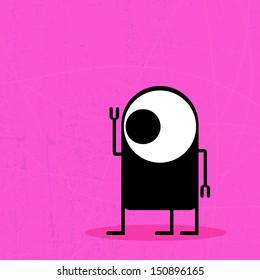 Monster on grunge background