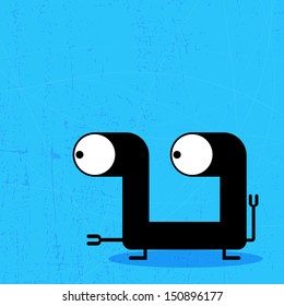 Monster on grunge background