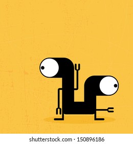 Monster on grunge background