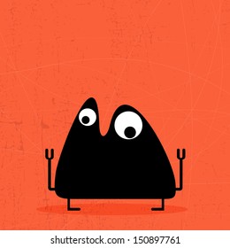 Monster on grunge background