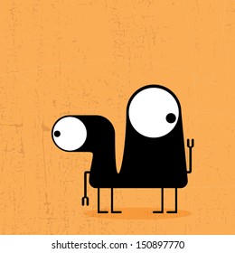 Monster on grunge background