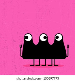 Monster on grunge background