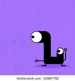 Monster on grunge background