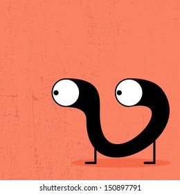 Monster on grunge background
