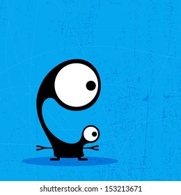 Monster on grunge background