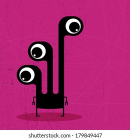 Monster on grunge background 