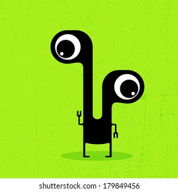 Monster on grunge background