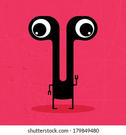 Monster on grunge background