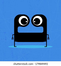 Monster on grunge background