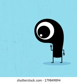 Monster on grunge background