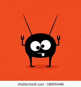 Monster on grunge background
