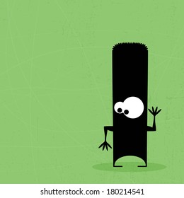 Monster on grunge background