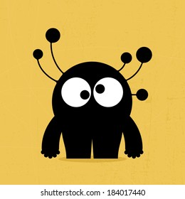Monster on grunge background