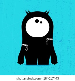 Monster on grunge background