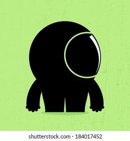 Monster on grunge background