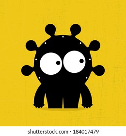 Monster on grunge background