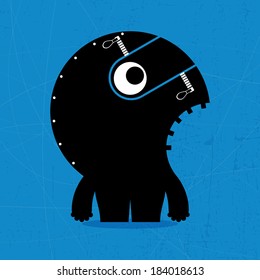 Monster on grunge background