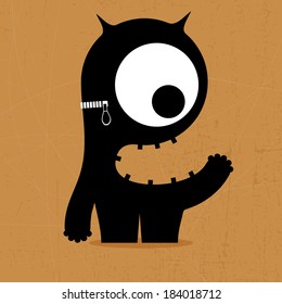 Monster on grunge background