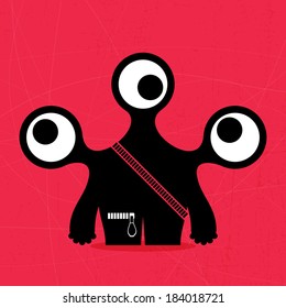 Monster on grunge background
