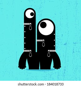 Monster on grunge background