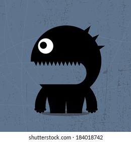 Monster on grunge background