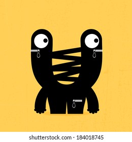 Monster on grunge background