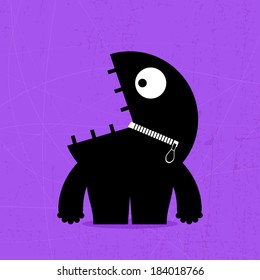 Monster on grunge background
