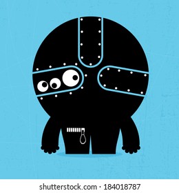 Monster on grunge background